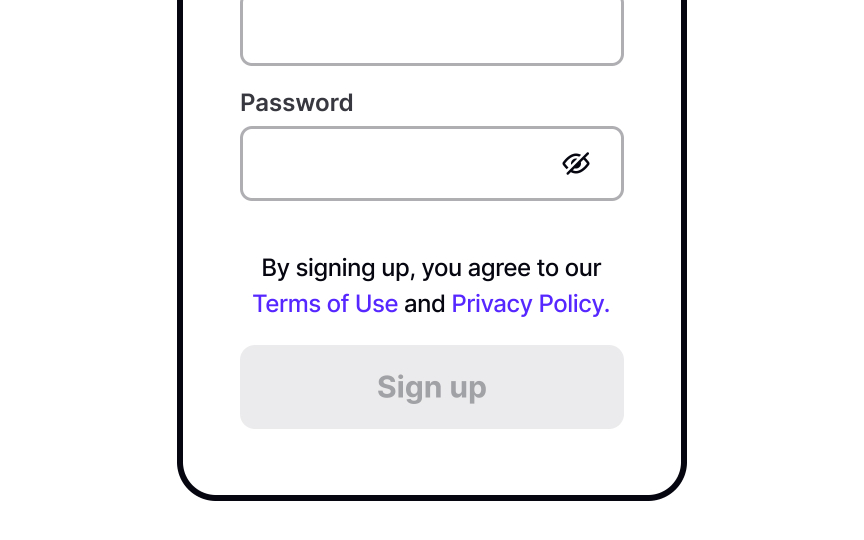 Add links to legal agreements Best Practice
