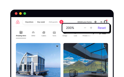 Allow zoom without affecting the layout