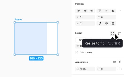 Auto resizing of frames