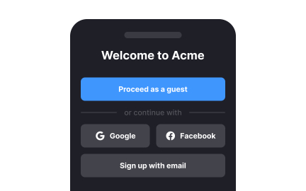 Avoid complicated login and sign-up processes