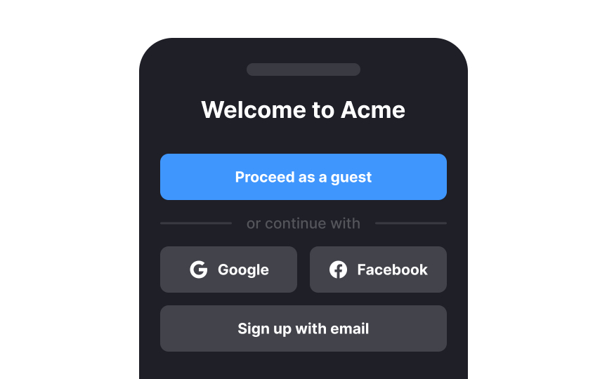 Avoid complicated login and sign-up processes Best Practice