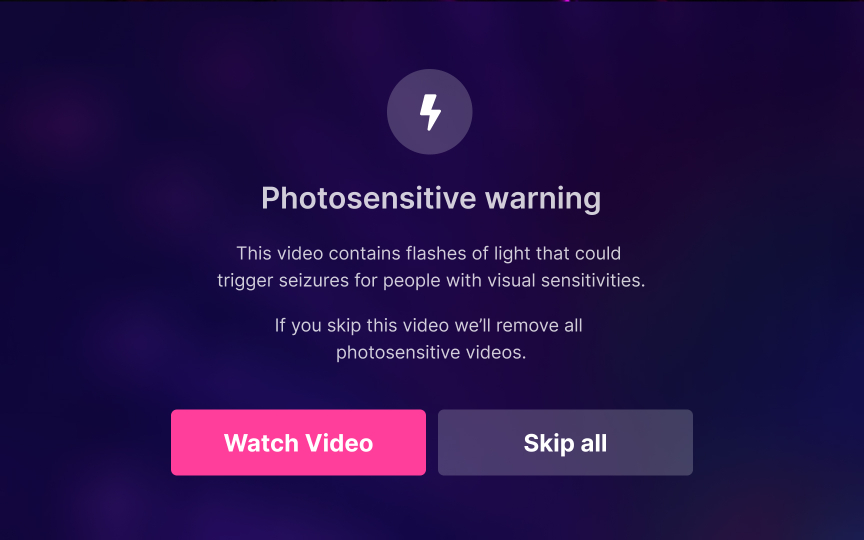 Avoid rapidly flashing videos and animations Best Practice