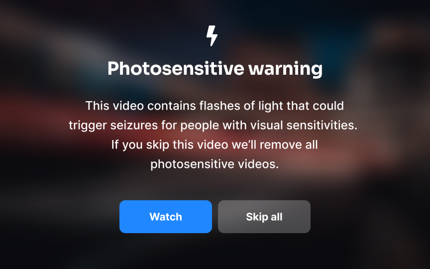 Avoid strobing and flashing animations