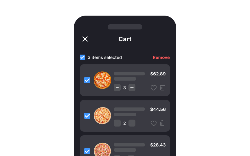 Allow removing multiple cart items Best Practice