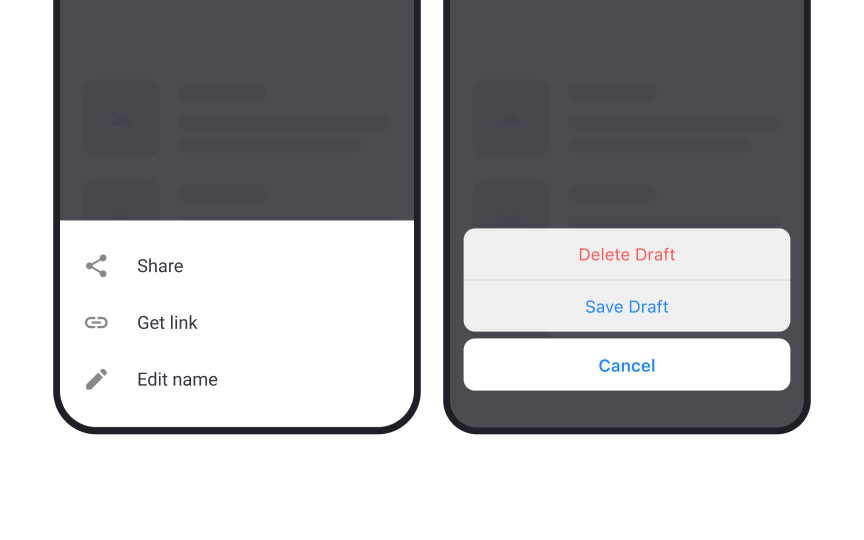 iOS vs. Android bottom sheets