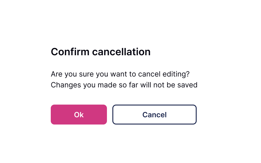Canceling or reverting changes Bad Practice