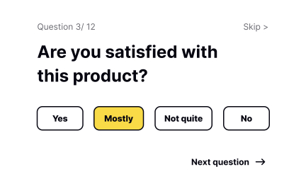 Closed questions for quantitative data
