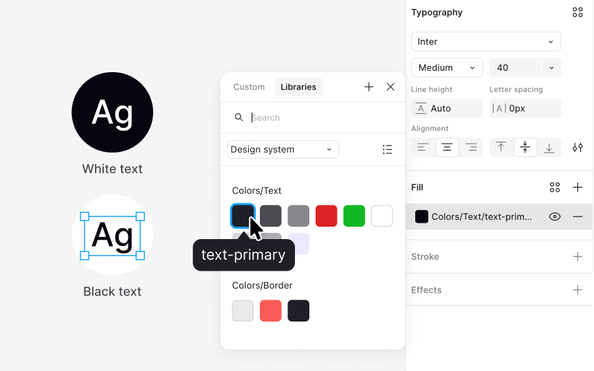 Combining color styles and text styles