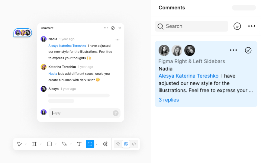 Comment panel