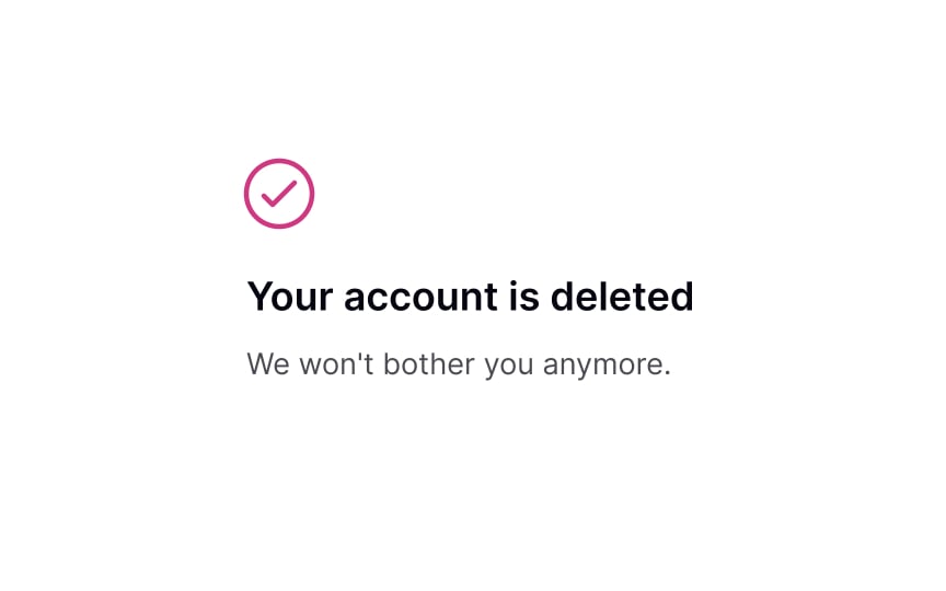 Confirm account deletion Bad Practice