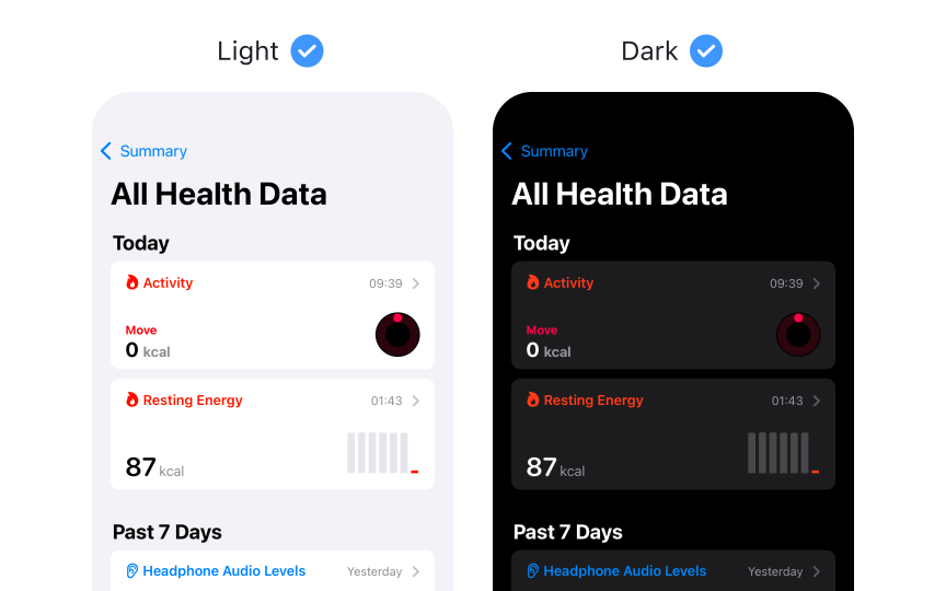 Dark mode principles