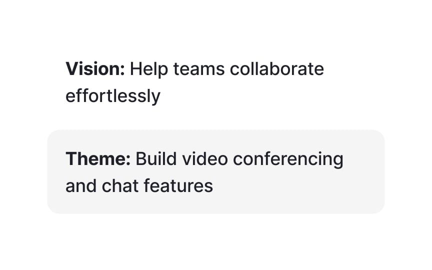 Define strategic themes from company vision Bad Practice
