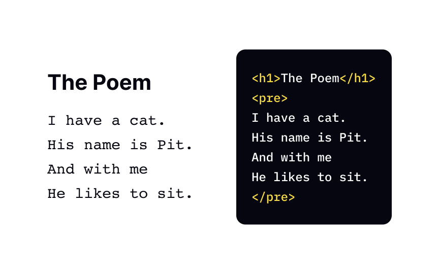 Defining pre-formatted text