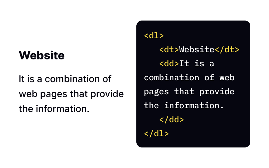 Definition HTML lists