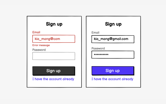 Wireframe only key screens