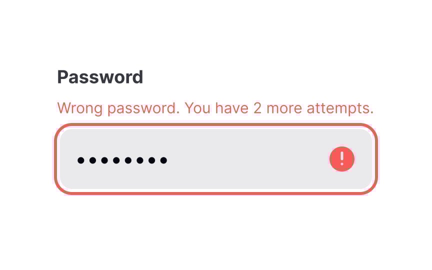 Place error messages below the input Bad Practice