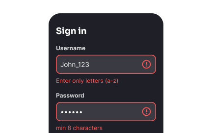 Place the error message near the erroneous input