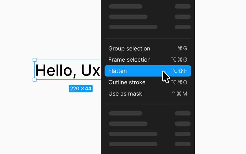 Flatten text
