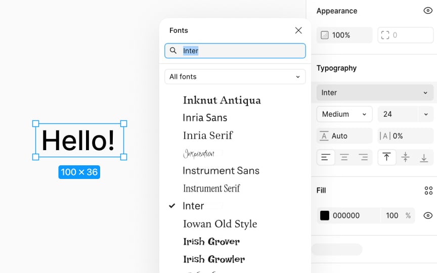 Font family