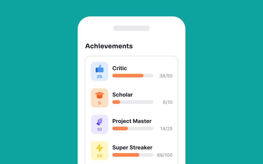 Gamification gives a sense of progress