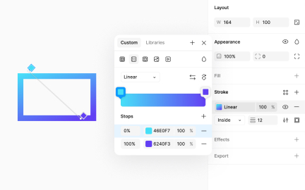 Gradient strokes