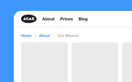 Indicate the home page with the first breadcrumb
