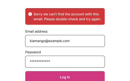 Show an error message if necessary