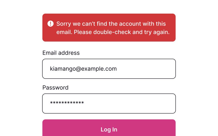 Show an error message if necessary Best Practice
