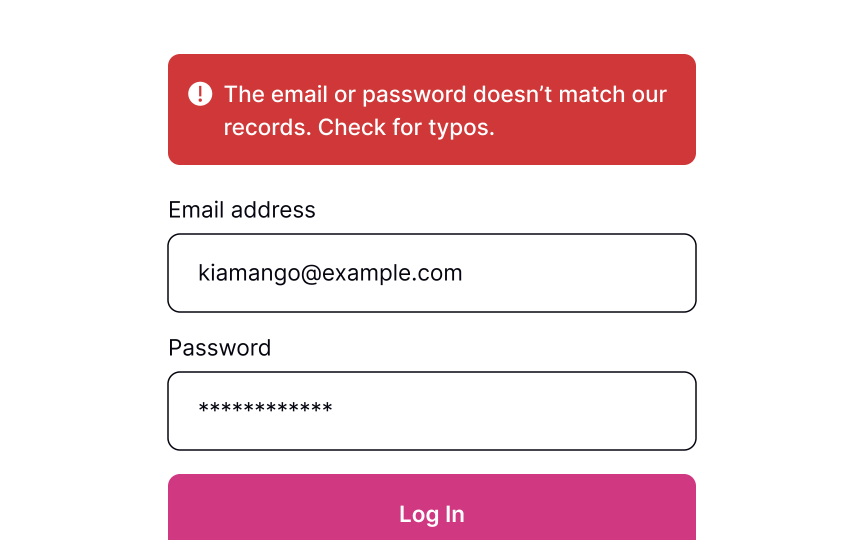 Show an error message if necessary Best Practice