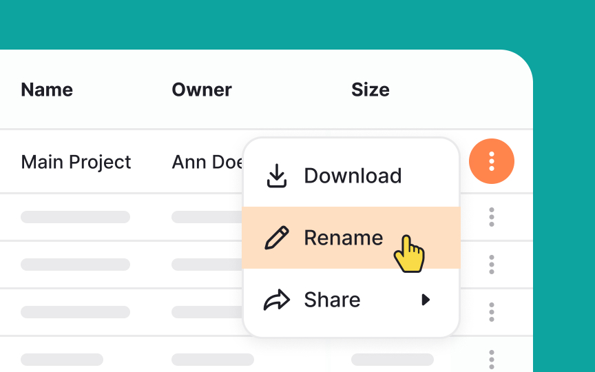 Inline menu