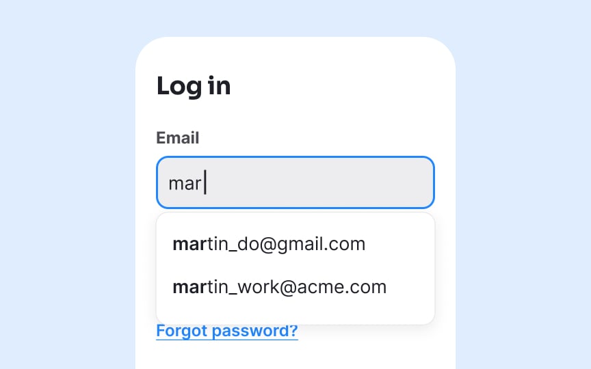 Use autocomplete for common information Best Practice