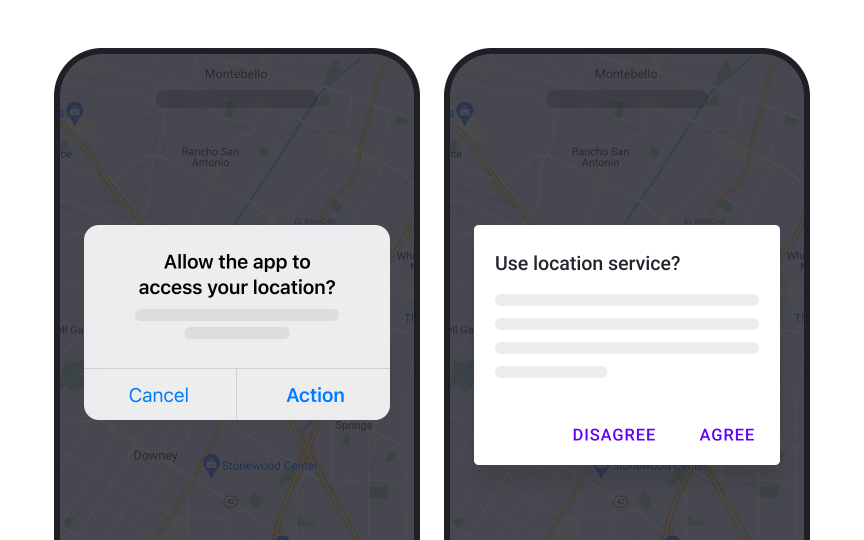 iOS vs. Android modals