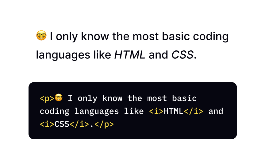 Italic text
