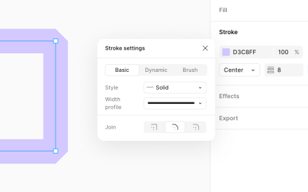 Join and miter angle