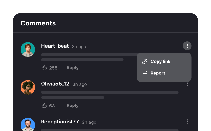 Allow users to share comments Best Practice