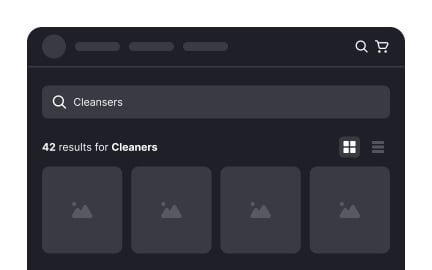 Provide view options for the search results page
