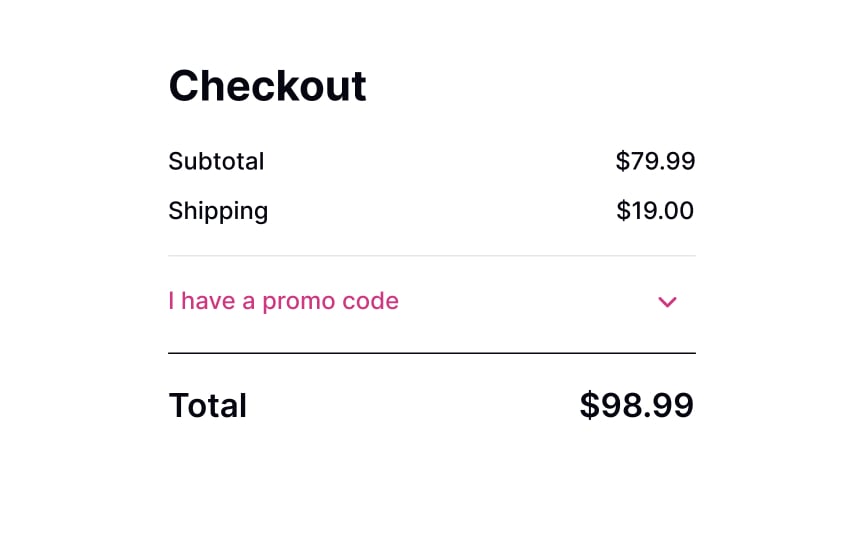 Make promo code element visible Best Practice