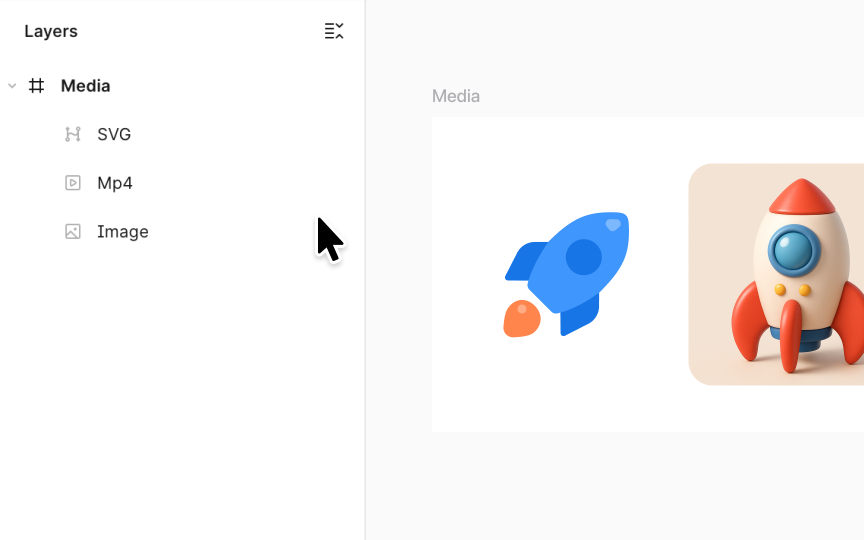Media files supported by Figma