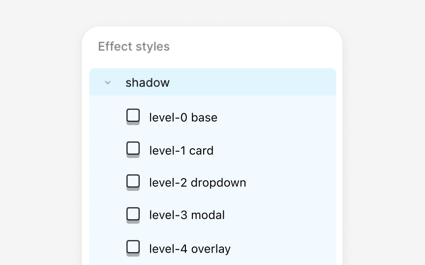 Naming elevation levels in a design system Best Practice