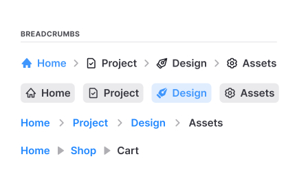 Organizing components into categories