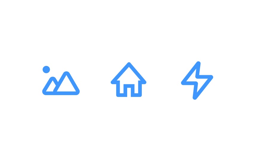 Outlined icons