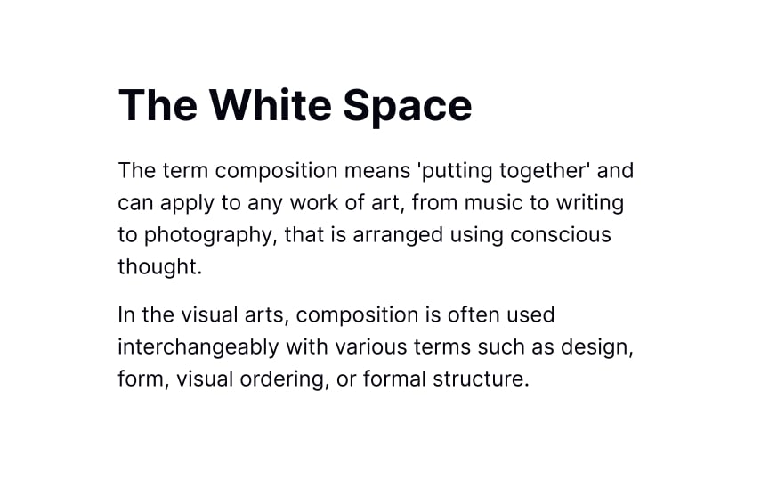 Applying passive negative space to text Best Practice