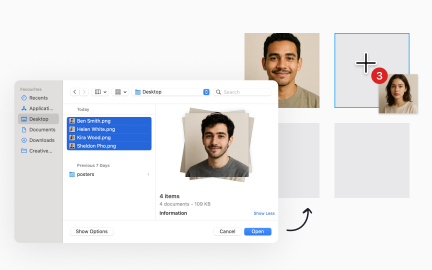 Placing media files in a bulk