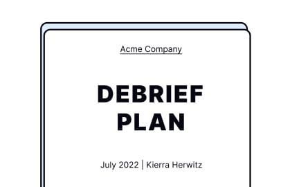 Planning a debriefing session