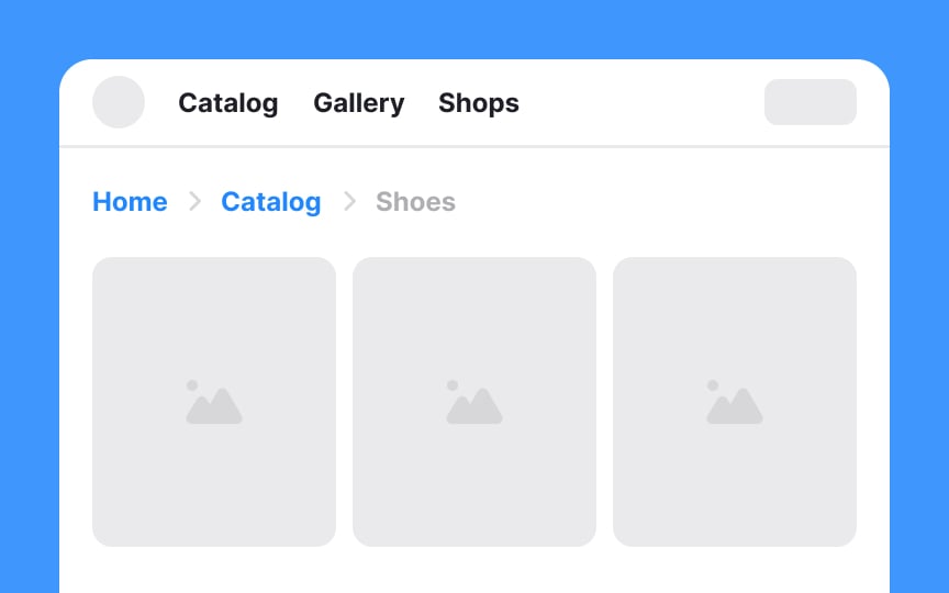 Left-align breadcrumbs to simplify scanning Best Practice