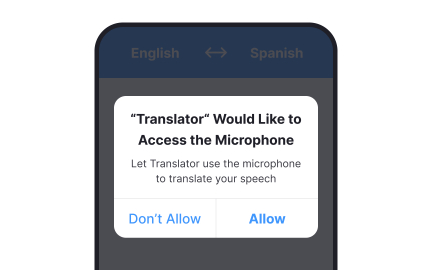 Use modals to ask for permission