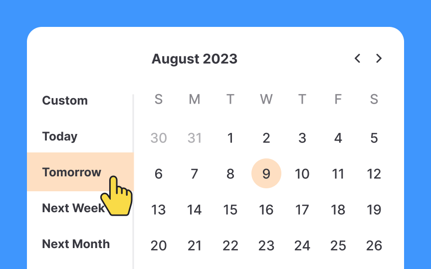 Provide built-in date options Best Practice