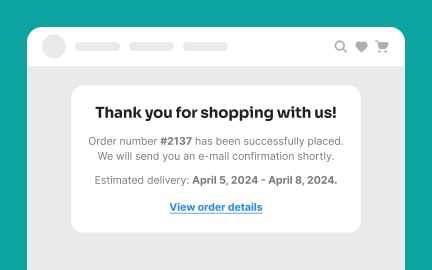 Provide order confirmation after payment