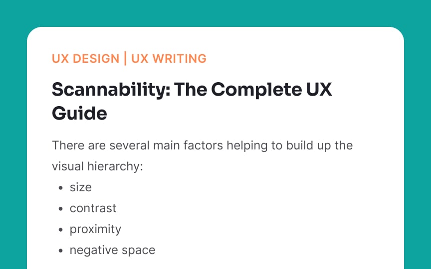 Provide scannability Best Practice