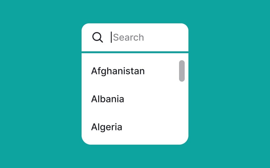 Search menu